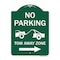 Signmission No Parking Tow-Away Zone W/ Right Arrow, Green & White Aluminum Sign, 18" x 24", GW-1824-23606 A-DES-GW-1824-23606 - alternate 1